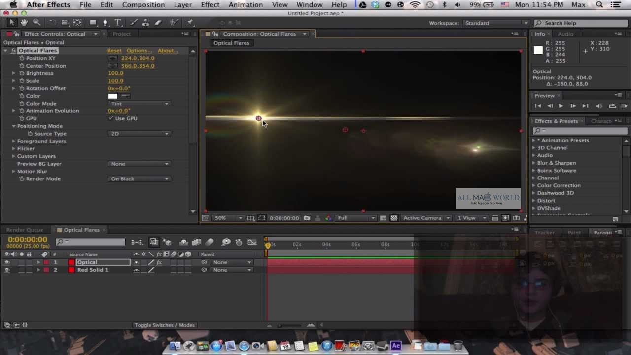 Optical Flare After Effects Download Mac